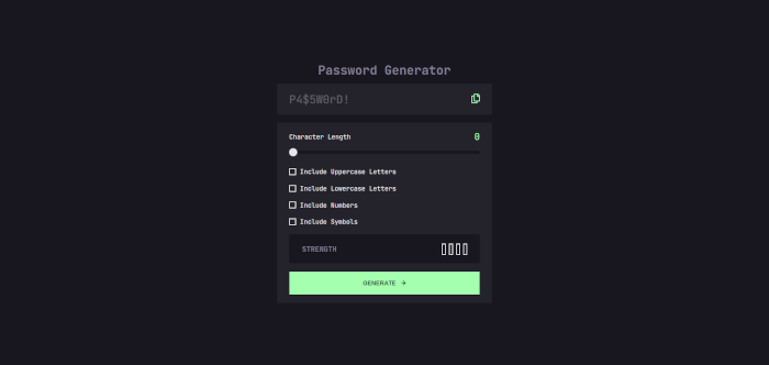 Foto do projeto Password Generator